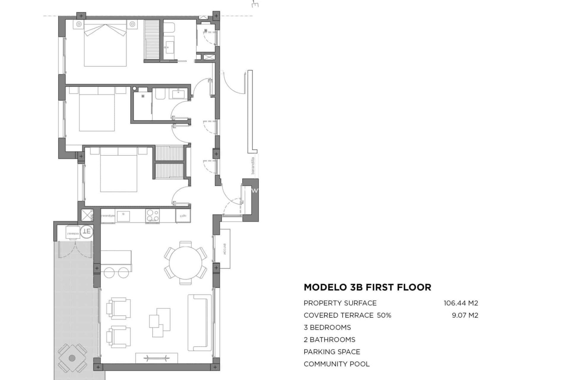 Nueva construcción  - Apartamento - Los Alcázares - Parque Diana