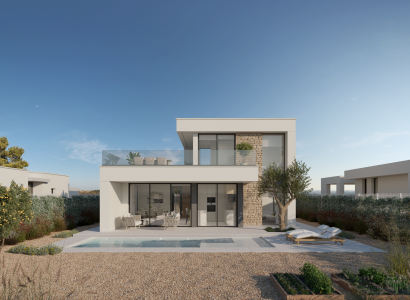 Modern design villa at the golf