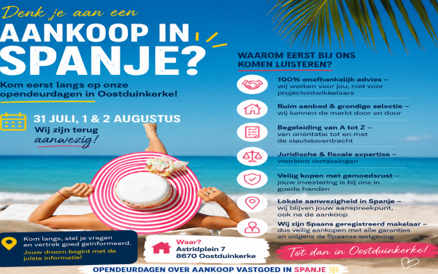 ZON, ZEE EN VASTGOED IN SPANJE BEGINT IN OOSTDUINKERKE!