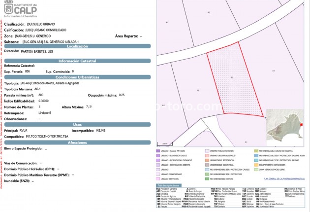 Venta - Plot - Calpe - Bassetes Calpe